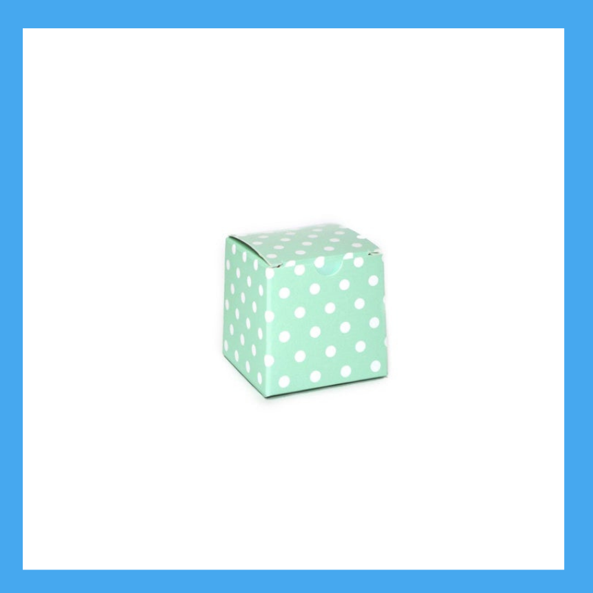 Promotional Square Box made with Recycled Material - Smooth Mint or PolkaD